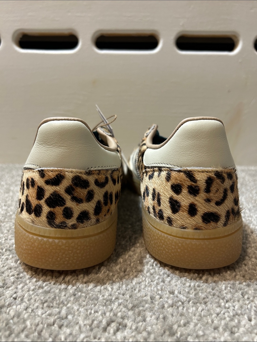 New Adidas Women's Handball Spezial Leopard-Print Sneakers in Beige - Picture 6 of 7